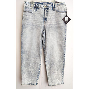 AVA & VIV High Rise Slim Straight Acid Wash Crop Stretch Jeans Size 20W NEW TAGS